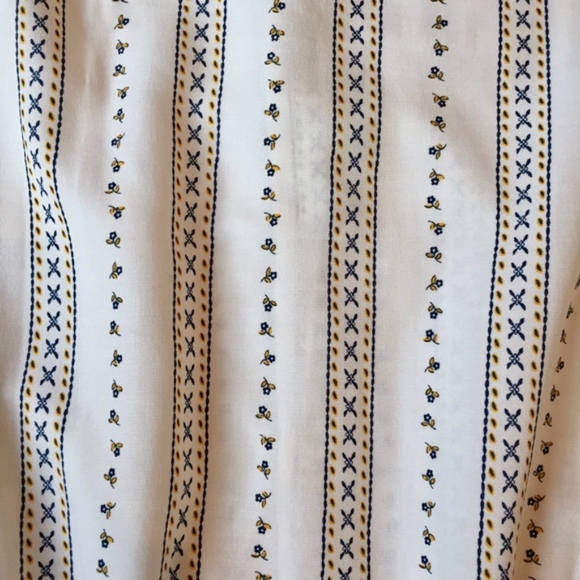 Blu Pepper Collared Button Up Striped Floral Ruffle Cold Shoulder - Picture 7 of 7